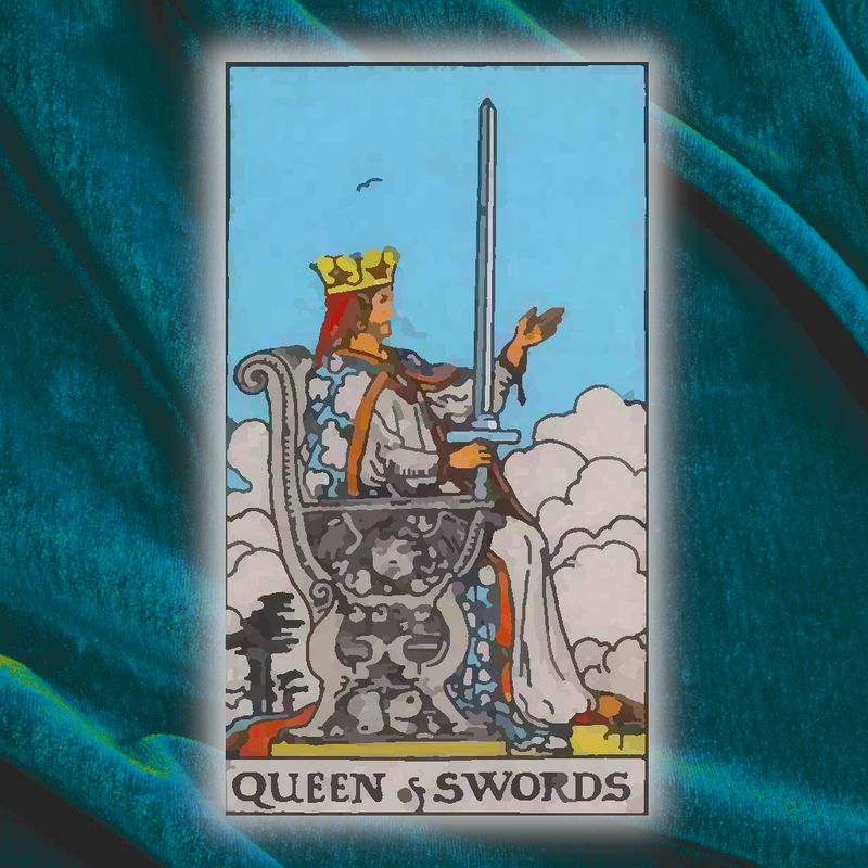 The Queen of Swords is a card of unbiased judgment and direct communication. Take a piece you're working on, one that nobody's seen yet, and write the kindest possible rejection letter for it. Don't beat yourself up--praise yourself for the things that are good about this piece, but don't hesitate to point out its faults as well. Most of all, be objective and unemotional. Perhaps this imagined reader knows your positive and negative tendencies as a writer and can comment on those as well. If you can, make a few suggestions for improvement.