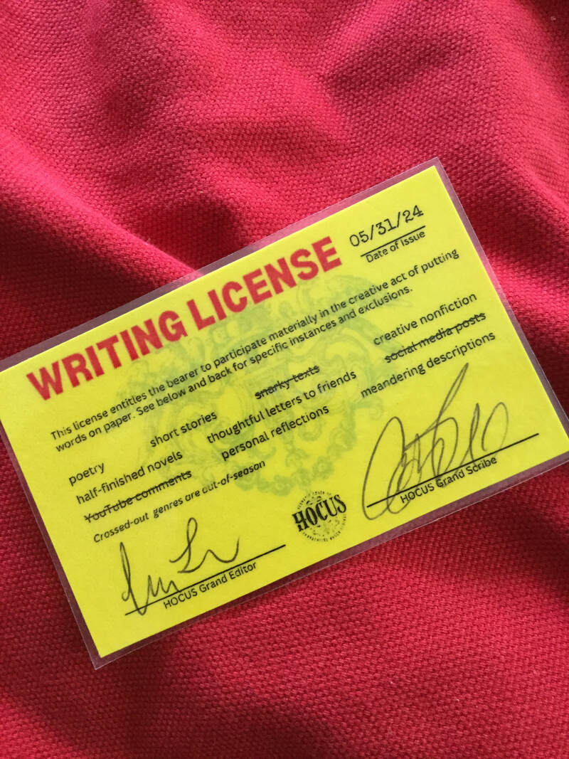 Writing License